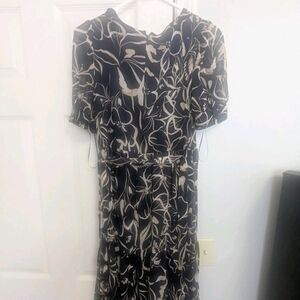 Harper Rose Navy and Cream Floral Midi Dress